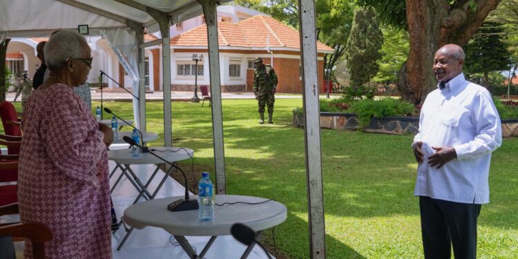 President Museveni meets Mama Miria Nyerere
