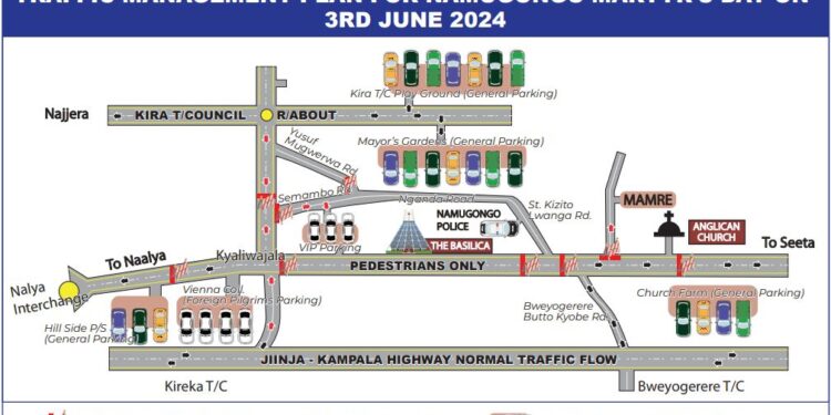 Police issues traffic management plan for Namugongo Martyrs’ Day Celebrations